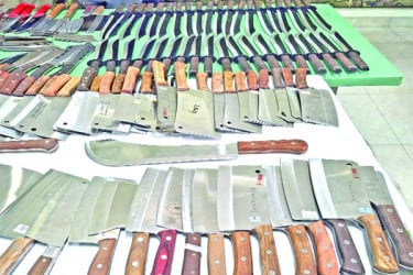নিউমার্কেট থেকে ১১০০ ধারালো অস্ত্র উদ্ধার