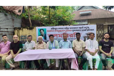 সাংবাদিক তুহিন হত্যার প্রতিবাদে সুনামগঞ্জে কলমবিরতি পালন