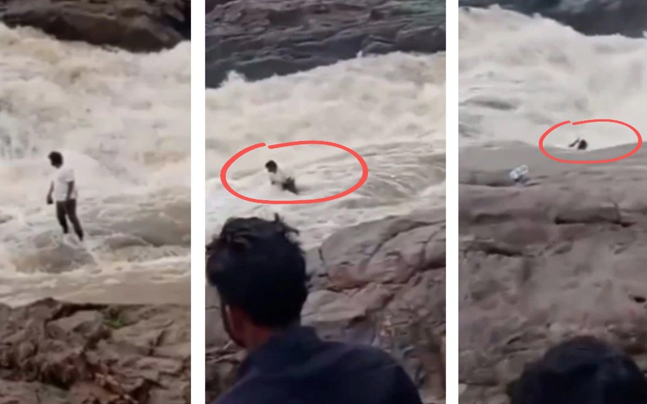 জলপ্রপাতে রিলস বানাতে গিয়ে ভেসে গেলেন ইউটিউবার!