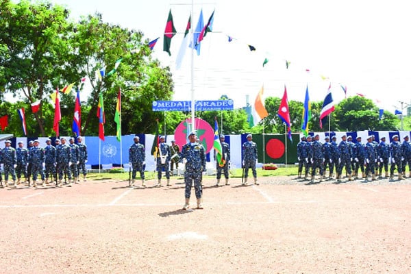 দক্ষিণ সুদানে শান্তিরক্ষা পদক পেলেন নৌবাহিনীর ১৯৯ জন সদস্য