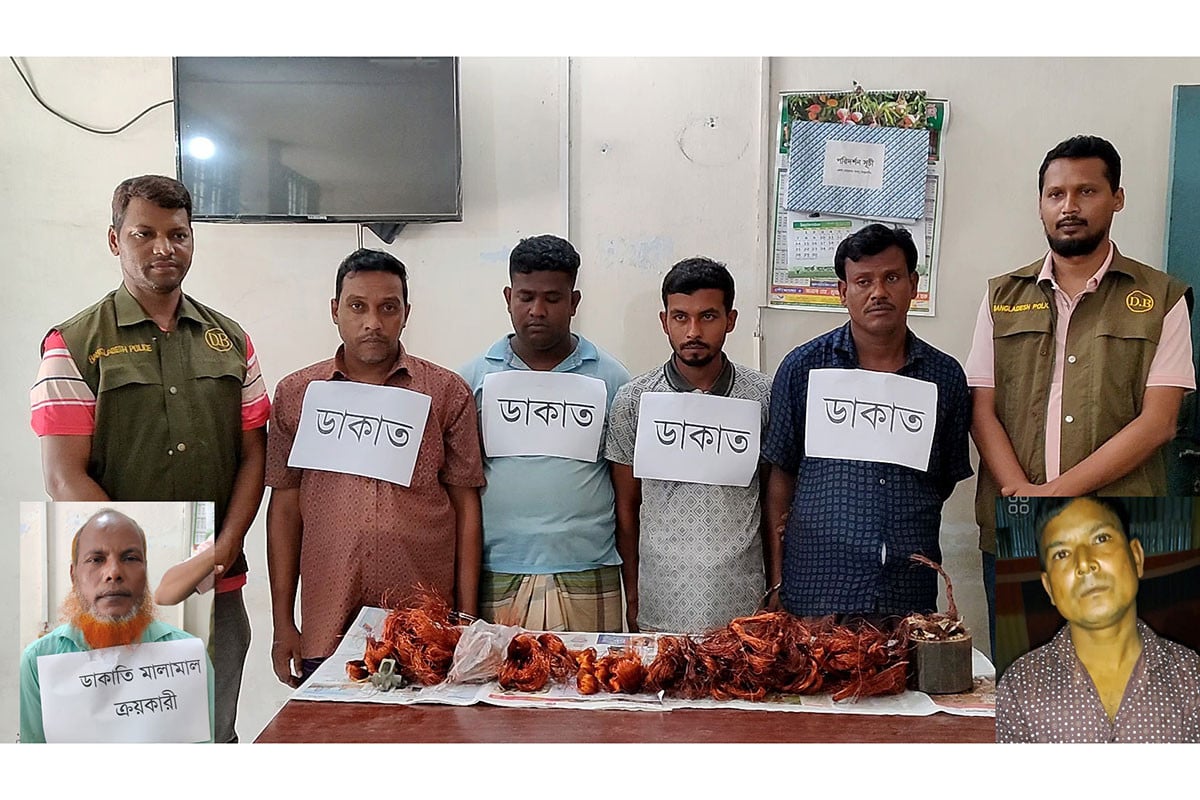ডিবি পুলিশের হাতে গ্রেফতার ৫ ডাকাত