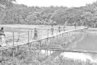 একমাত্র ভরসা বাঁশের সাঁকো