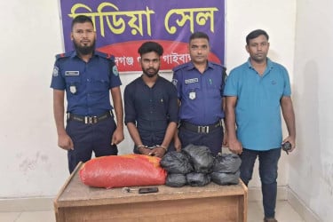 গোবিন্দগঞ্জে ৮ কেজি গাঁজাসহ যুবক গ্রেপ্তার