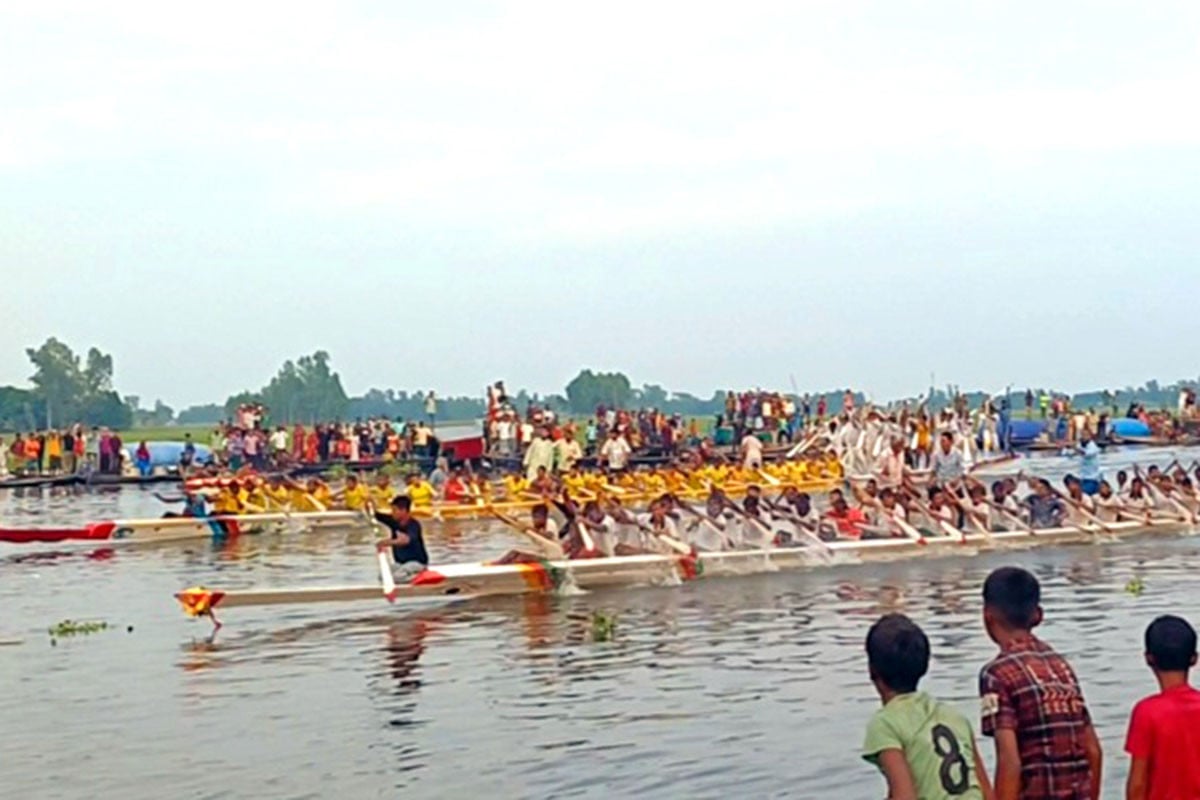 কোটিবাড়ি নদীতে সাত নৌকার প্রতিযোগিতা, প্রথম পুরস্কার গরু