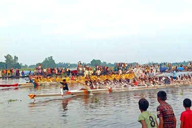 কোটিবাড়ি নদীতে সাত নৌকার প্রতিযোগিতা, প্রথম পুরস্কার গরু