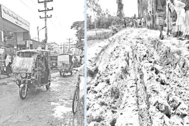 রাস্তার ভোগান্তিতে হাজারও মানুষ