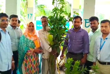 কুতুবদিয়ায় জলবায়ুর ঝুঁকিতে থাকা পরিবারে চারাগাছ বিতরণ