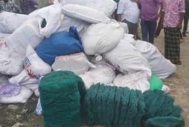 বরিশালে নিষিদ্ধ জাল উদ্ধার