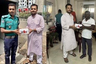 রাজধানীর বিভিন্ন পুলিশ বক্সে ফার্স্ট এইড বক্স দিল ছাত্রদল