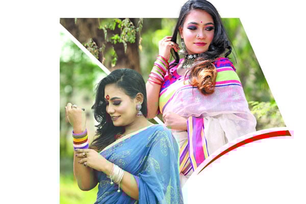 যষ্ঠী থেকে দশমী শাড়িতে পূজার সাজ