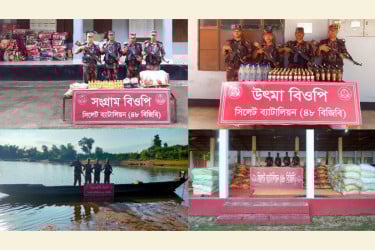 সিলেট সীমান্তে দেড় কোটি টাকার পণ্য ধরলো বিজিবি