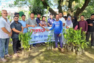 কুলাউড়ায় বসুন্ধরা শুভসংঘের উদ্যোগে ফলজ গাছের চারা বিতরণ
