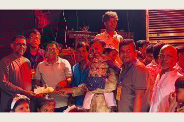 পূজামণ্ডপে বসুন্ধরা শুভসংঘ চাঁদপুর জেলা শাখার অনুদান