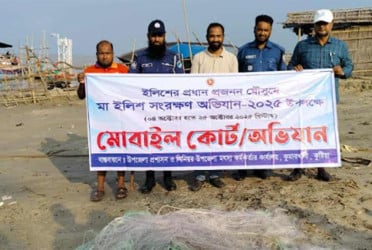 কুমারখালীতে অবৈধ কারেন্ট জাল জব্দ