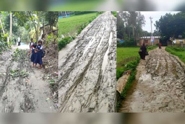 কাঁচা সড়কে দুর্ভোগে হাজারো মানুষ