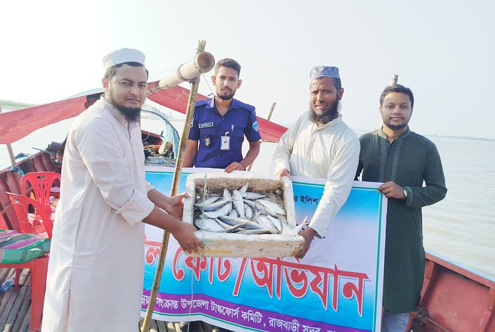 রাজবাড়ীতে মা ইলিশ রক্ষায় শতাধিক অভিযান