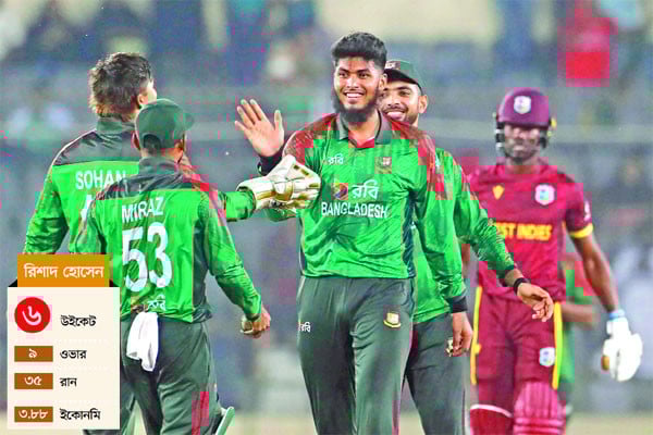 বাংলাদেশকে একাই জেতালেন রিশাদ