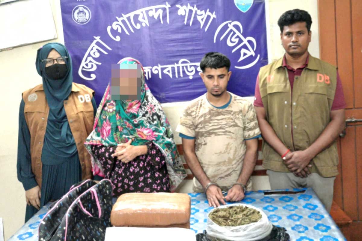 ব্রাহ্মণবাড়িয়ায় গাঁজাসহ ভাই-বোন গ্রেপ্তার