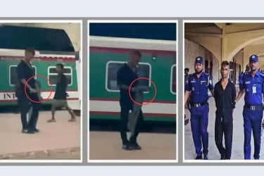 কমলাপুর স্টেশনে ছুরি হাতে ভাইরাল সেই যুবক গ্রেফতার