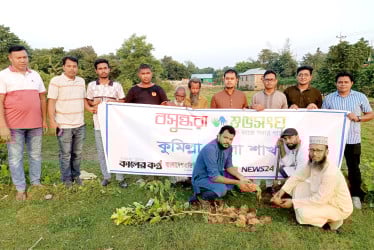 বজ্রপাত প্রতিরোধ, পরিবেশ সুরক্ষা ও পুষ্টিকর ফল সংরক্ষণে কুমিল্লায় তাল বীজ বপন কর্মসূচি