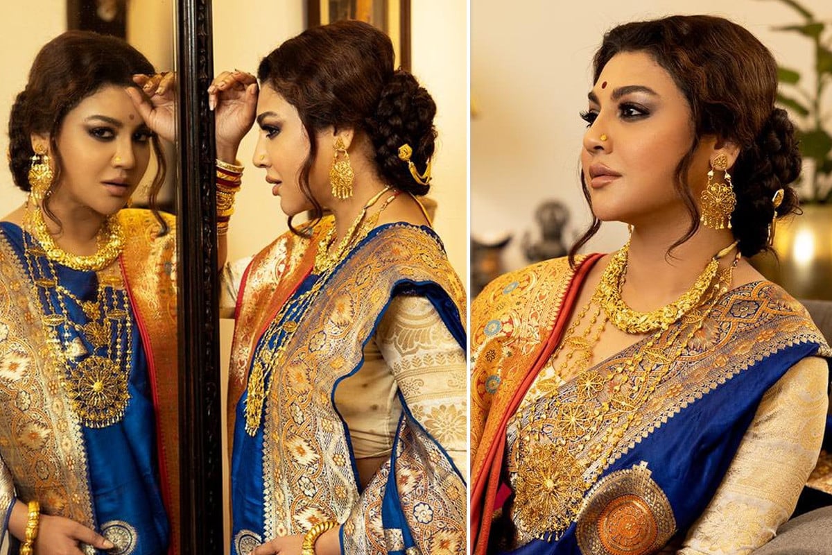 মায়ের বিয়ের শাড়িতে ‘৪৫ বছর আগে’ ফিরে গেলেন জয়া