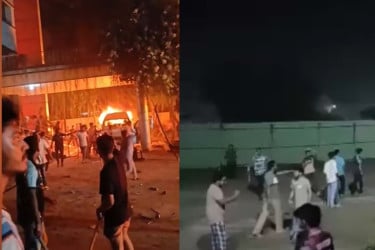 ড্যাফোডিল ও সিটি ইউনিভার্সিটির শিক্ষার্থীদের মধ্যে সংঘর্ষ, গাড়িতে আগুন