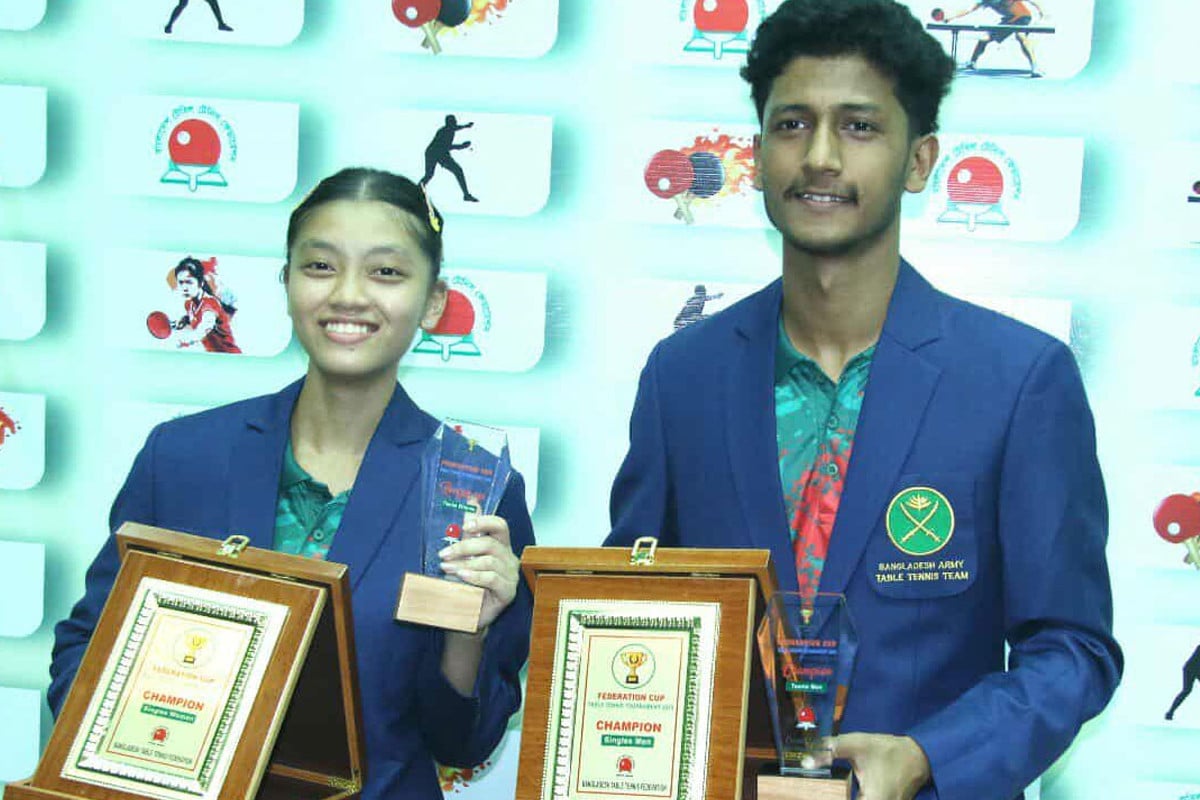 ফেডারেশন কাপ টেবিল টেনিসে নতুন চ্যাম্পিয়ন খৈ খৈ ও হৃদয়