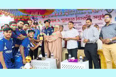 বগুড়ায় মাদকবিরোধী ফুটবল টুর্নামেন্টের ফাইনাল খেলা ও পুরস্কার বিতরণ