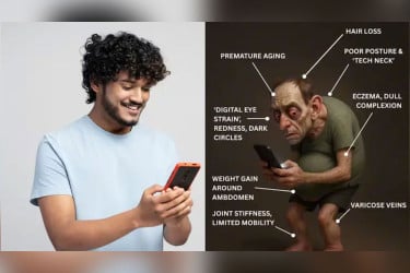 মোবাইল আসক্তি বদলে দেবে দেহের গঠন