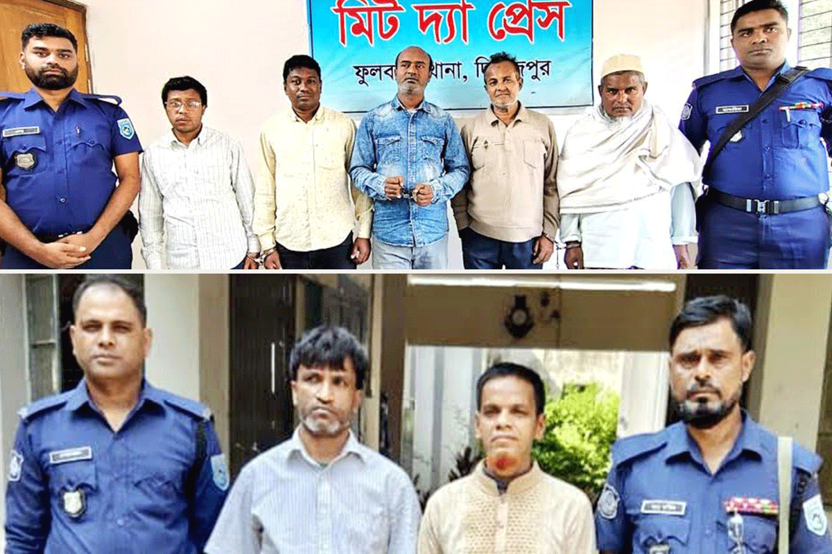 দিনাজপুরে আওয়ামী লীগ-ছাত্রলীগের সাত নেতা গ্রেপ্তার