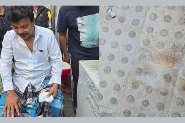 নিউ ইস্কাটন রোডে ফ্লাইওভার থেকে ছোড়া ককটেলে পথচারী আহত