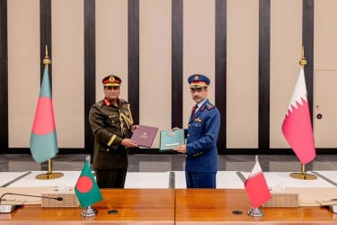 প্রেষণে জনবল নিয়োগে বাংলাদেশ ও কাতার সশস্ত্র বাহিনীর মধ্যে চুক্তি স্বাক্ষর