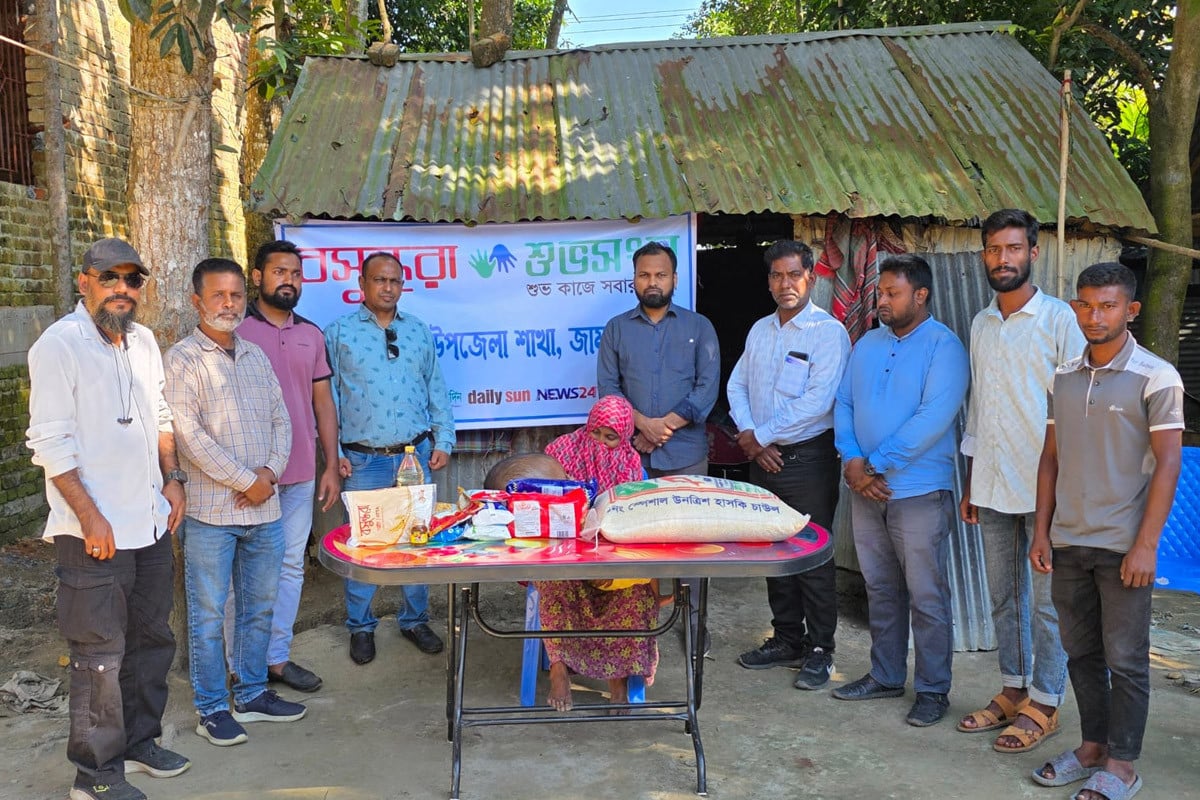 সরিষাবাড়ীতে অসুস্থ শিশুর পাশে বসুন্ধরা শুভসংঘ