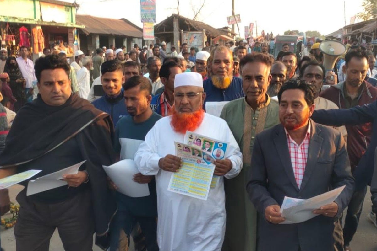 ধানের শীষে ভোট চেয়ে কাজী আলাউদ্দিনের গণ সংযোগ