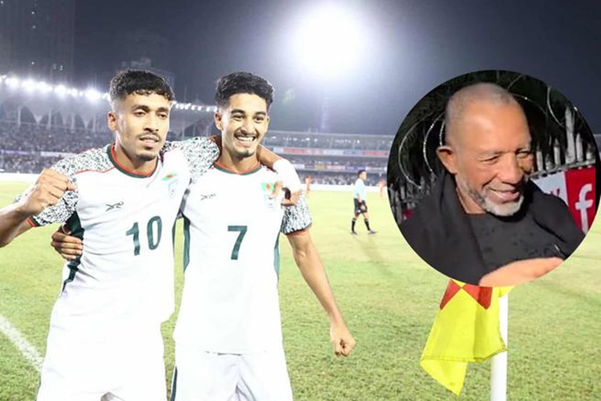 হামজাদের খেলা দেখতে গ্যালারিতে টাইগার কোচ সিমন্স