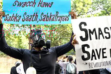 বায়ু দূষণ, দিল্লিতে বিক্ষোভ