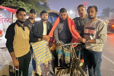 তারেক রহমানের জন্মদিন উপলক্ষে শীতবস্ত্র বিতরণ ছাত্রদলের