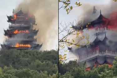 পর্যটকের মোমবাতির আগুনে পুড়ল চীনের জনপ্রিয় পাহাড়ি মন্দির