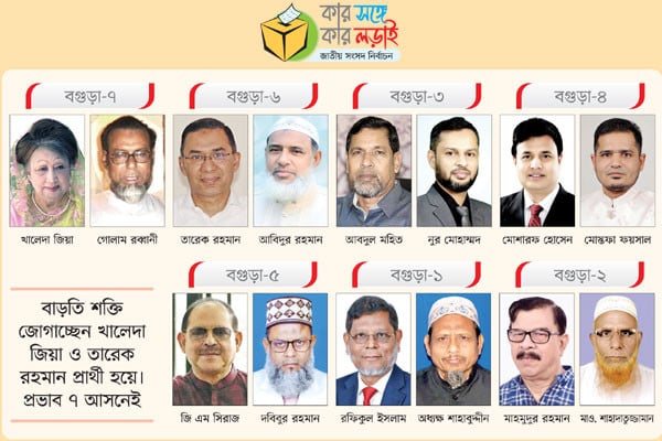 বগুড়ায় ধানের শীষেরই দাপট