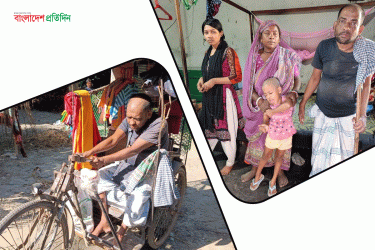 বাবা ও দুই মেয়ের পা-বিহীন জীবনসংগ্রাম