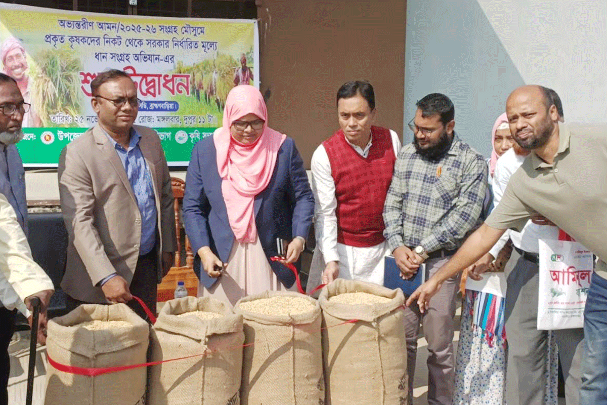 আখাউড়ায় ৩৪ টাকা কেজি দরে ধান সংগ্রহ শুরু