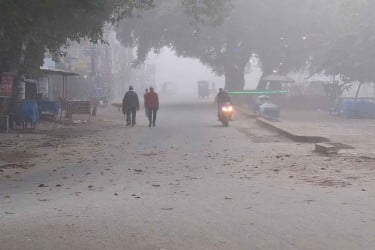ঘন কুয়াশায় দিনে সূর্যের দেখা মিলছে না তেঁতুলিয়ায়