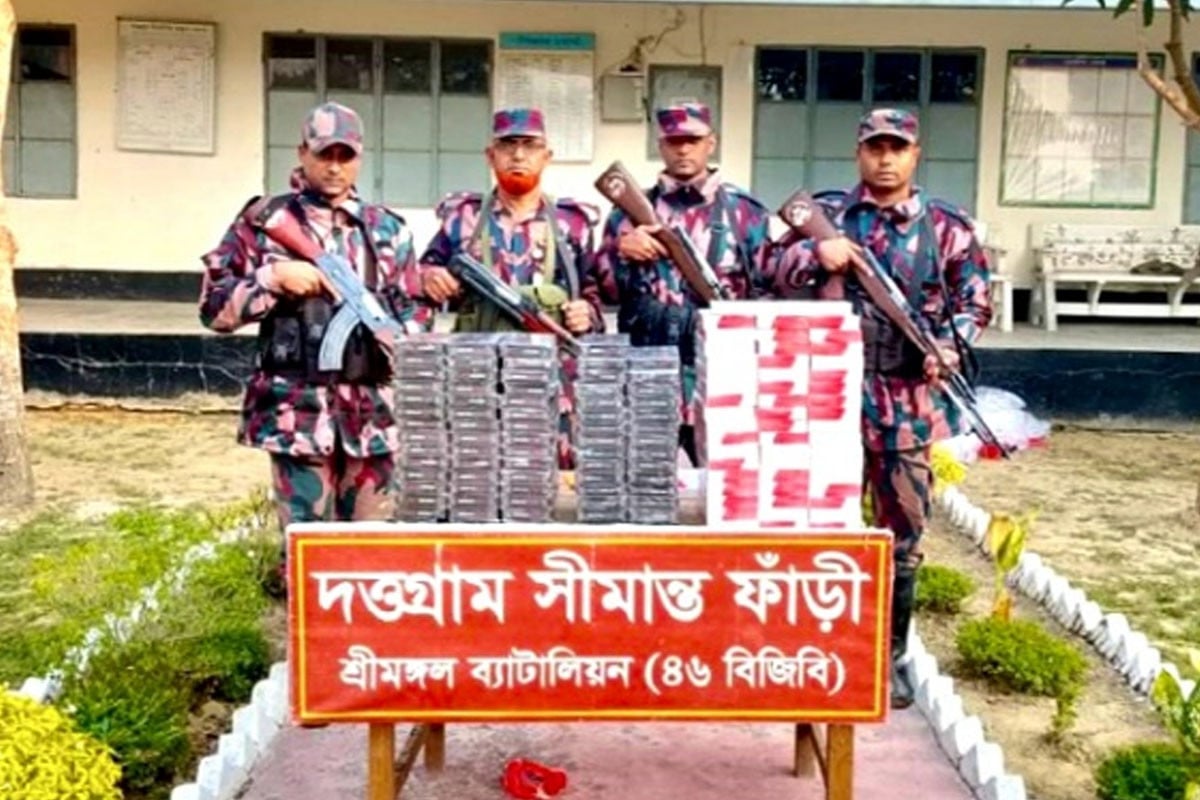 কুলাউড়ায় বিজিবির অভিযানে ভারতীয় গরু-সিগারেট আটক