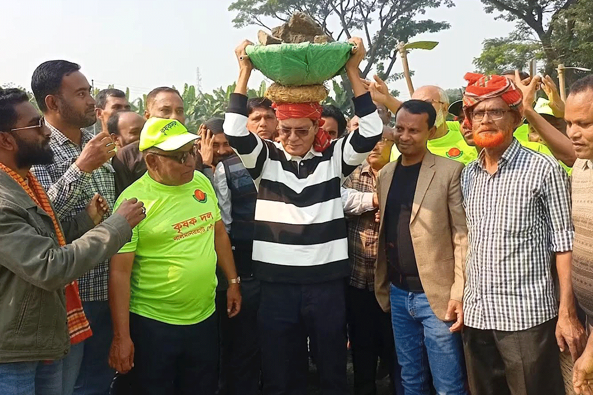 স্বেচ্ছাশ্রমে খেলার মাঠ সংস্কার করলেন দুলুসহ বিএনপির নেতাকর্মীরা