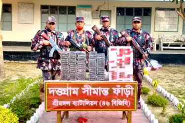 কুলাউড়ায় বিজিবির অভিযানে ভারতীয় গরু-সিগারেট আটক