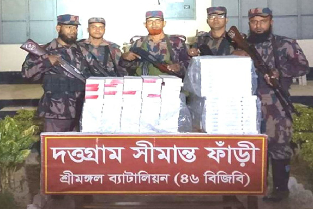 কুলাউড়ায় ৩ লাখ টাকার ভারতীয় সিগারেট আটক