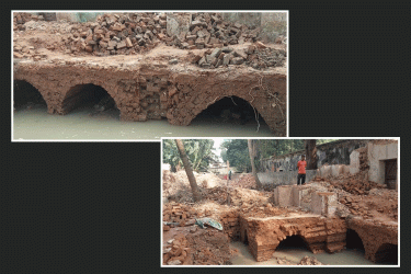 রাজশাহীতে রাজবাড়ী খুঁড়তে গিয়ে বের হয়ে এলো সুড়ঙ্গ