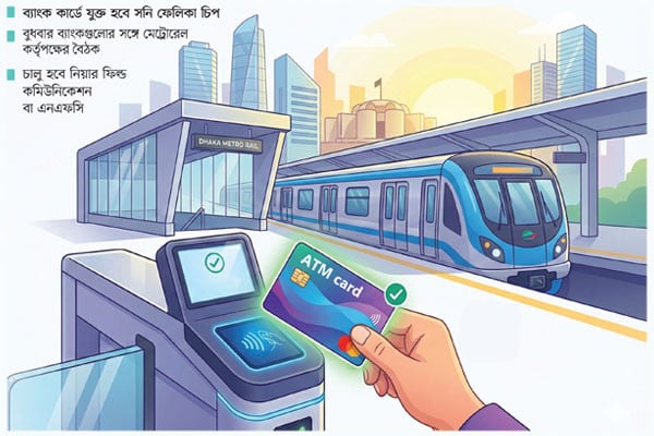 এটিএম কার্ডে মেট্রোরেলে ভ্রমণ