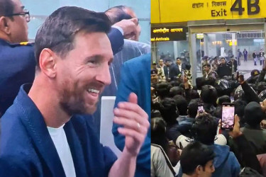 কলকাতায় পৌঁছালেন মেসি, গভীর রাতে বিমানবন্দরে ভক্তদের ঢল