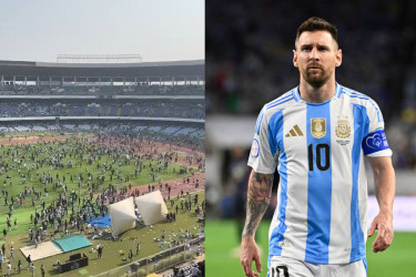 যুবভারতীতে বিশৃঙ্খলা, নিরাপত্তা ঝুঁকিতে তড়িঘড়ি স্টেডিয়াম ছাড়লেন মেসি